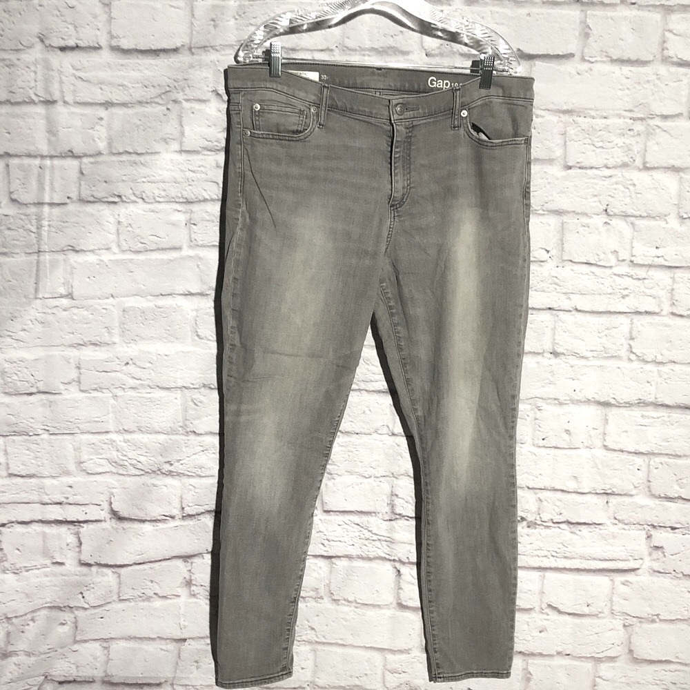 GAP Women's Charcoal Grey Athletic True Skinny Jeans 33r 1969 pre-💜